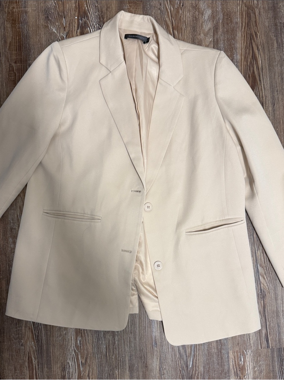 Classic Light Cream Two-Button Men's Blazer